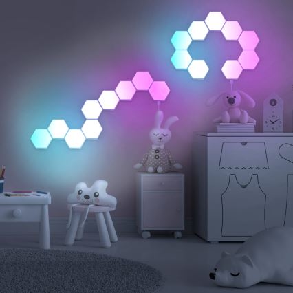 KÉSZLET 9x LED RGBW Dimmelhető fali dekor lámpa MAYA LED/1W/230V + távirányítás