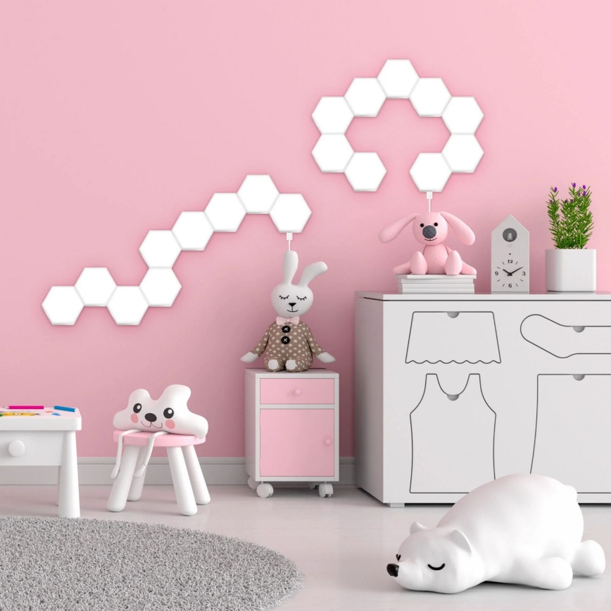 KÉSZLET 9x LED RGBW Dimmelhető fali dekor lámpa MAYA LED/1W/230V + távirányítás