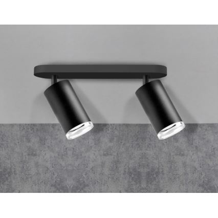 LED RGBW dimmelhető fürdőszobai spotlámpa TURYN 2xGU10/4,8W/230V 3000K IP44 fekete + távirányítóval