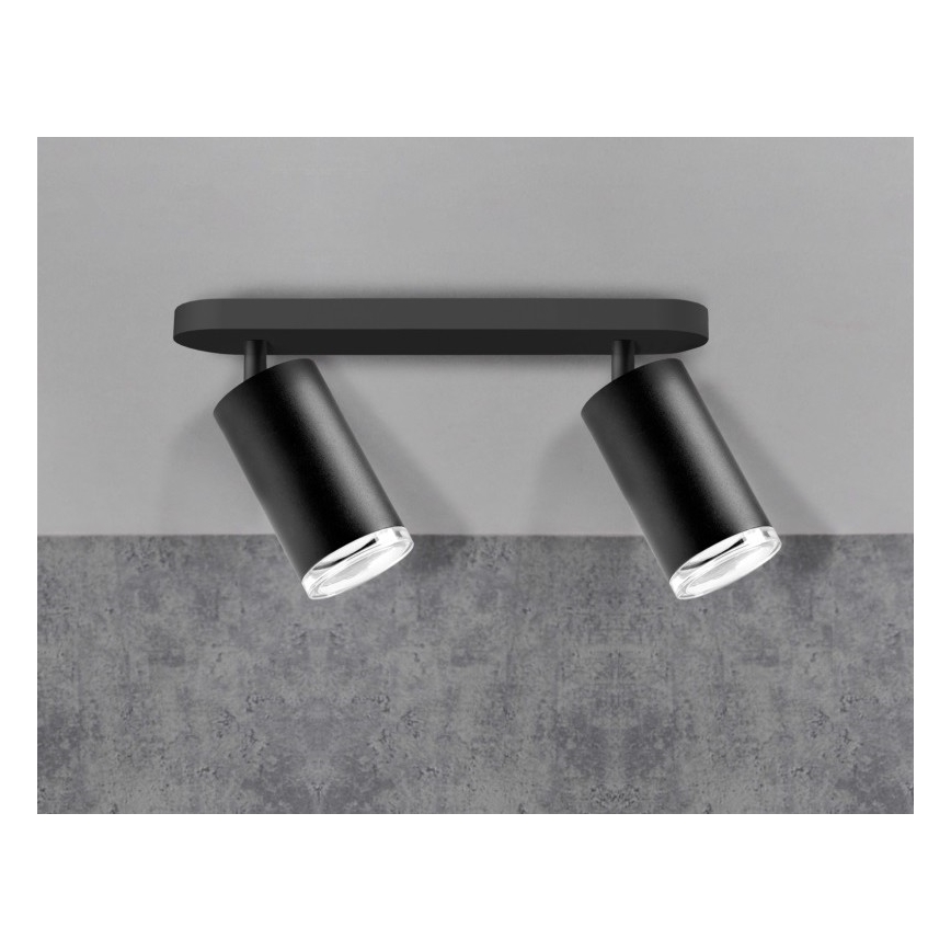 LED RGBW dimmelhető fürdőszobai spotlámpa TURYN 2xGU10/4,8W/230V 3000K IP44 fekete + távirányítóval