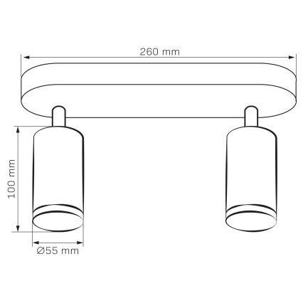 LED RGBW dimmelhető fürdőszobai spotlámpa TURYN 2xGU10/4,8W/230V 3000K IP44 fekete + távirányítóval