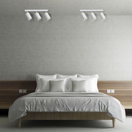 LED RGBW fényerőszabályozható fürdőszobai spotlámpa TURYN 3xGU10/4,8W/230V 3000K IP44 fehér + távirányító