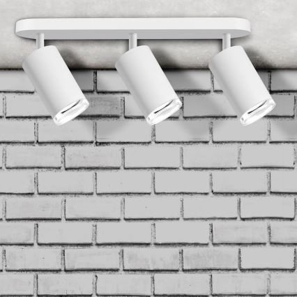 LED RGBW fényerőszabályozható fürdőszobai spotlámpa TURYN 3xGU10/4,8W/230V 3000K IP44 fehér + távirányító