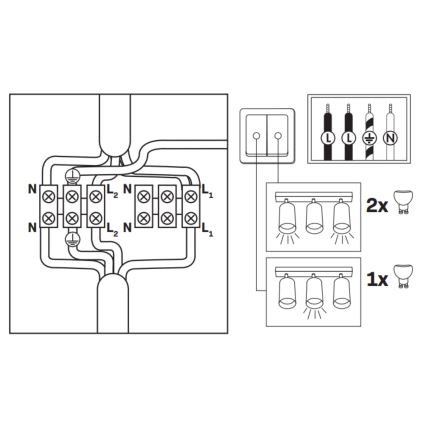 LED RGBW fényerőszabályozható fürdőszobai spotlámpa TURYN 3xGU10/4,8W/230V 3000K IP44 fehér + távirányító
