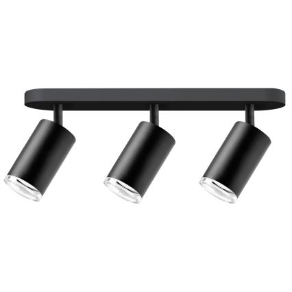 LED RGBW Fényerőszabályozható fürdőszobai spotlámpa TURYN 3xGU10/4,8W/230V 3000K IP44 fekete + távirányító