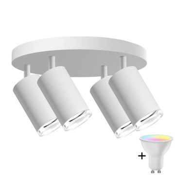 LED RGBW Dimmelhető fürdőszobai spotlámpa TURYN 4xGU10/6,5W/230V 2700-6500K Wi-Fi IP44 fehér