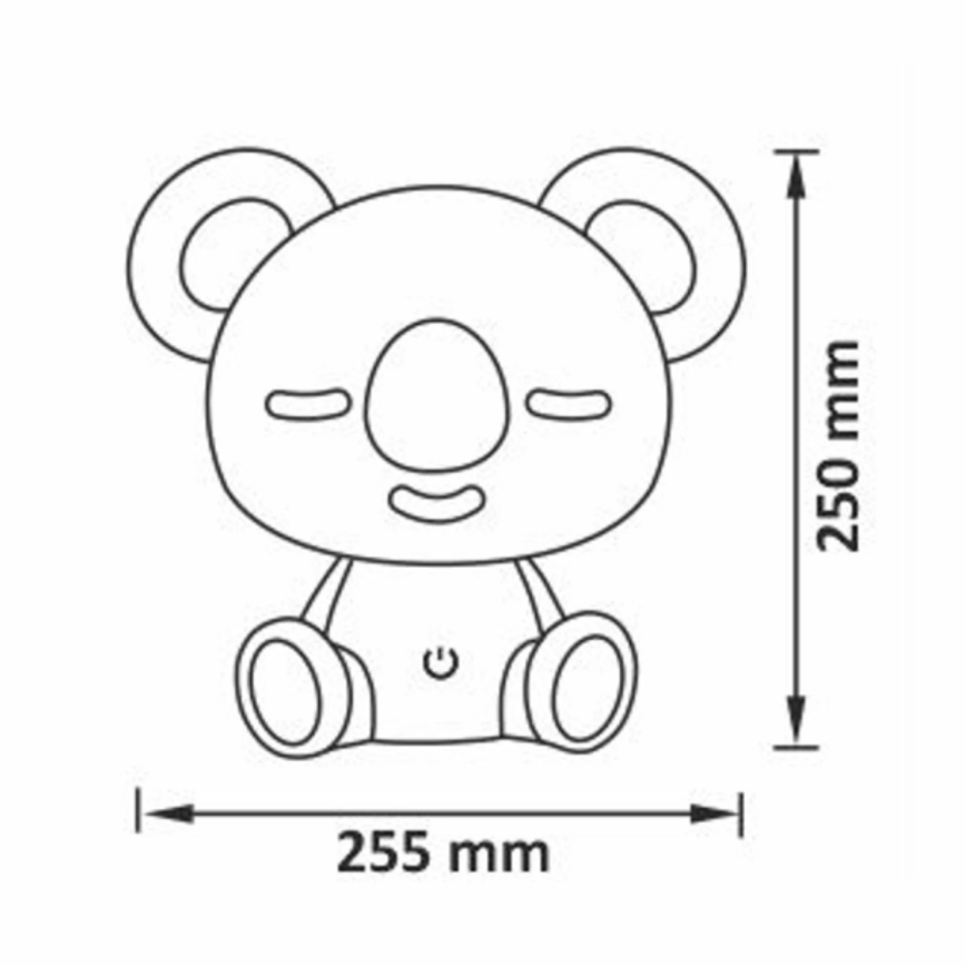 LED RGBW Dimmelhető gyerek éjszakai kislámpa 2,5W/230V koala fehér