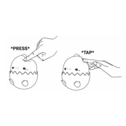 LED RGBW Dimmelhető gyermek érintős lámpa BABY DINO LED/0,75W/5V USB 1200 mAh rózsaszín