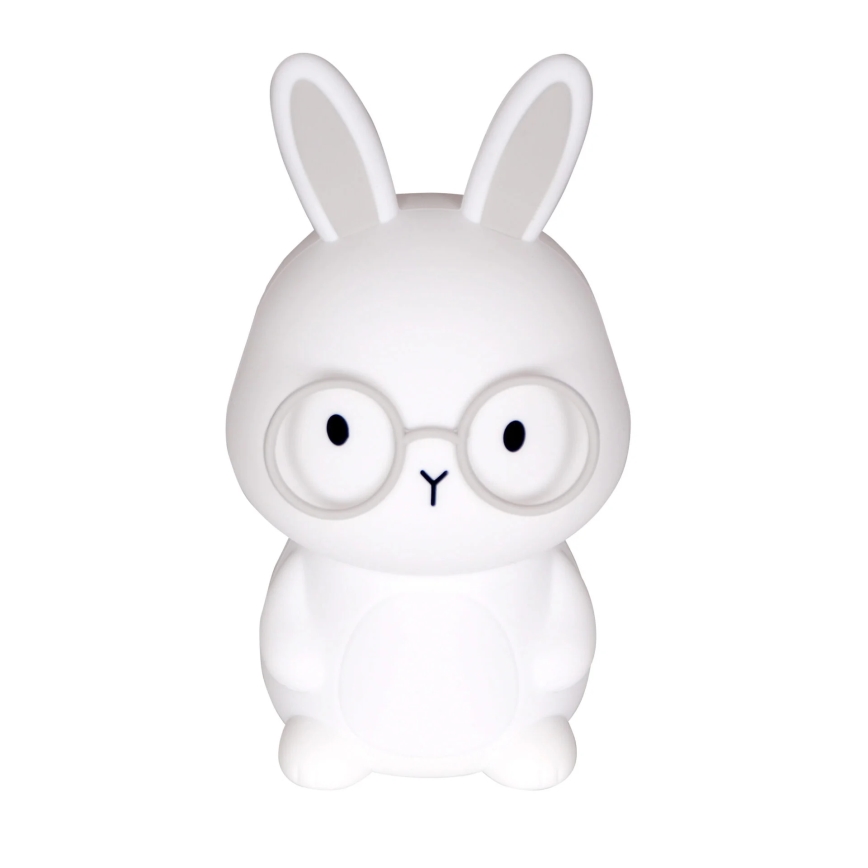 LED RGBW Dimmelhető gyermek érintős lámpa FLORKA LED/1W/5V USB 1200 mAh nyuszi fehér/szürke