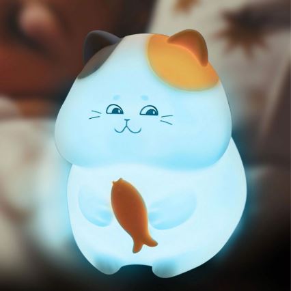 LED RGBW Dimmelhető gyermek érintős lámpa GATTO LED/1W/3,7V 1200 mAh