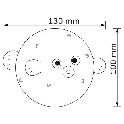 LED RGBW Dimmelhető gyermek érintős lámpa HELA LED/1W/5V USB 1200 mAh hal rózsaszín