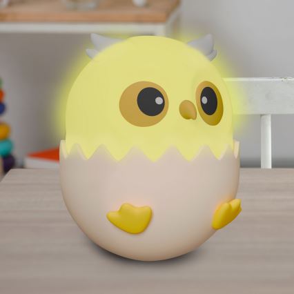 LED RGBW Dimmelhető gyermek érintős lámpa OWL LED/1W/5V USB 1200 mAh bagoly kék