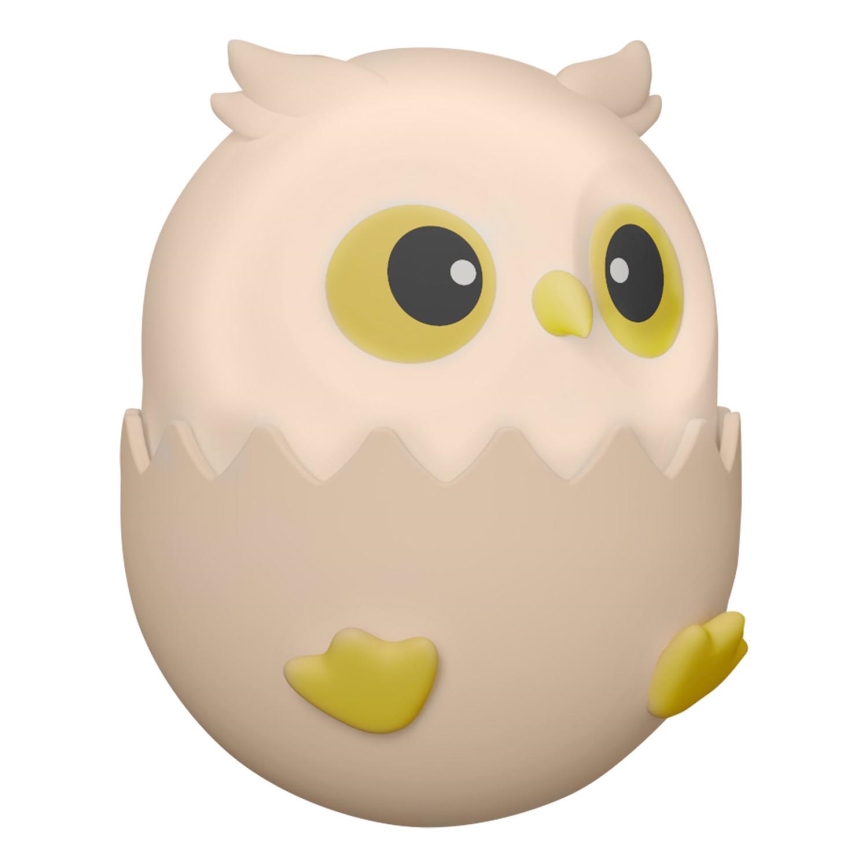 LED RGBW Dimmelhető gyermek érintős lámpa OWL LED/1W/5V USB 1200 mAh bagoly rózsaszín