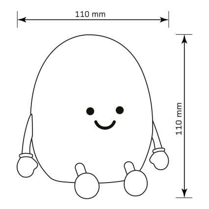 LED RGBW Dimmelhető gyermek érintős lámpa POTATO LED/2W/5V USB 1200 mAh burgonya
