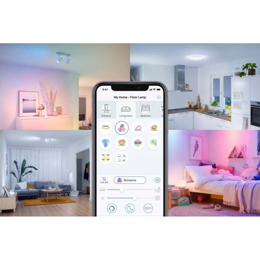 LED RGBW Dimmelhető izzó A60 E27/8W/230V 2200-6500K CRI 90 Wi-Fi -WiZ