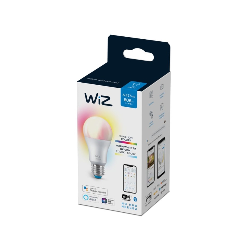LED RGBW Dimmelhető izzó A60 E27/8W/230V 2200-6500K CRI 90 Wi-Fi -WiZ