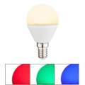 LED RGBW Dimmelhető izzó E14/4,9W/230V 2700K + távirányítás - Globo