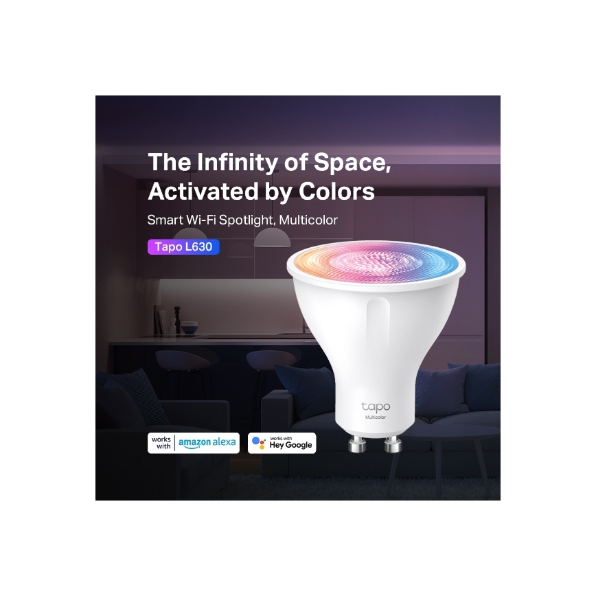 LED RGBW Dimmelhető izzó GU10/3,7W/230V 2200-6500K Wi-Fi - TP-Link