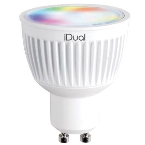 LED RGBW Dimmelhető izzó iDual GU10/7W/230V 2200-6500K