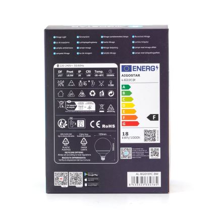 LED RGBW Dimmeres izzó MESH G120 E27/18W/230V 6500K + távirányító - Aigostar