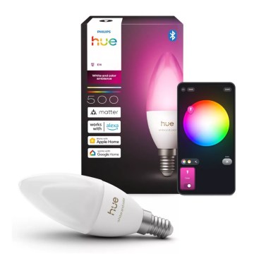 LED RGBW dimmelhető izzó Philips Hue White And Color Ambiance B39 E14/3,7W/230V 1000-20000K