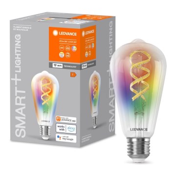 LED RGBW Dimmelhető izzó SMART+ FILAMENT EDISON ST64 E27/4,8W/230V 2700-6500K Wi-Fi - Ledvance