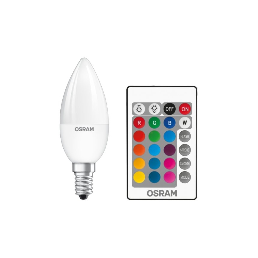 LED RGBW Dimmelhető izzó STAR E14/4,5W/230V 2700K + távirányító – Osram