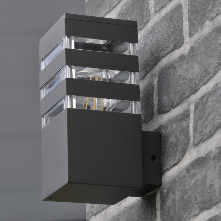 LED RGBW, fényerőszabályozható kültéri fali lámpatest TEKSAS 1xE27/9W/230V 2700-6500K Wi-Fi IP44 antracit