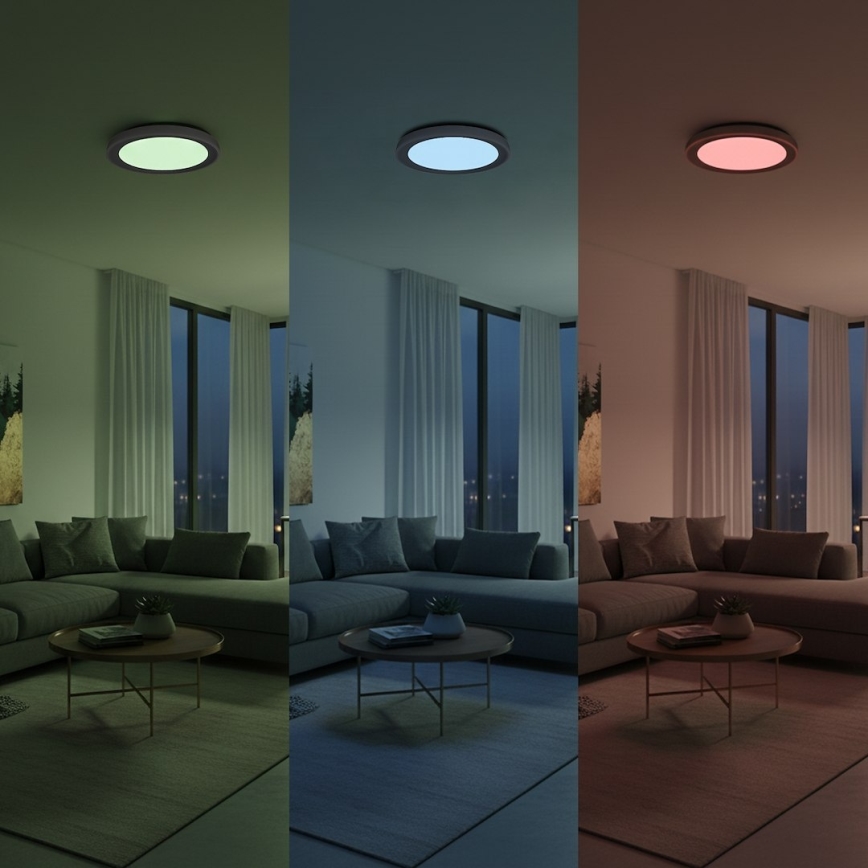 LED RGBW fényerőszabályozható mennyezeti lámpatest MELO LED/36W/230V 3000-6000K átm. 39 cm fehér + távirányító