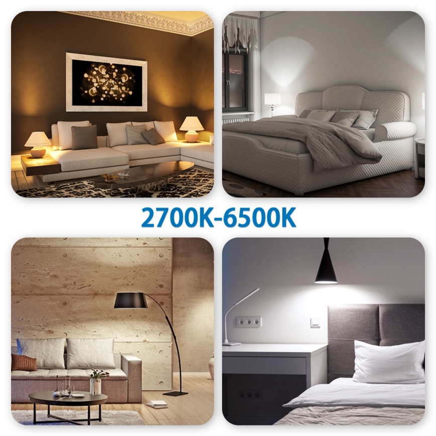 LED RGBW Dimmerelhető izzó MESH Smart GU10/6,5W/230V 2700-6500K - Aigostar