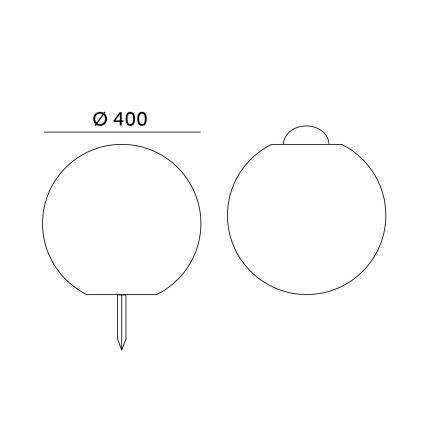 LED RGBW dimmelhető napelemes lámpa GARDEN BALL LED/5W/3,7V 3000K IP54 2200 mAh átmérő 40 cm + távirányító