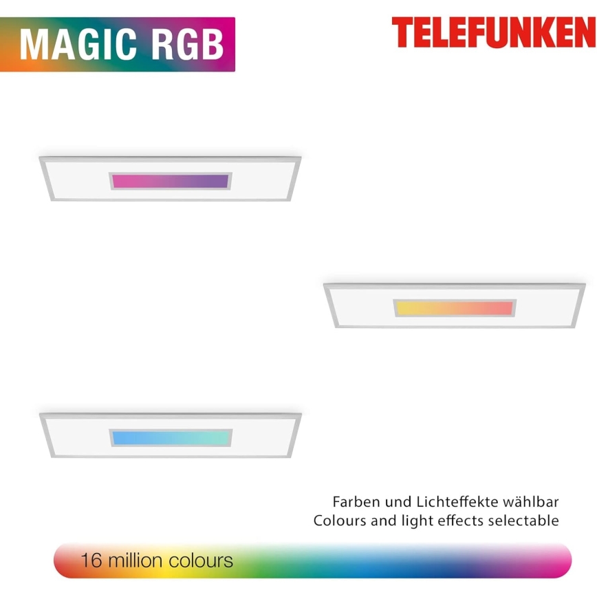 LED RGBW dimmelhető panel LED/20W/230V 3000-6500K 25x100 cm ezüst + távirányító