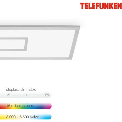 LED RGBW dimmelhető panel LED/20W/230V 3000-6500K 25x100 cm ezüst + távirányító