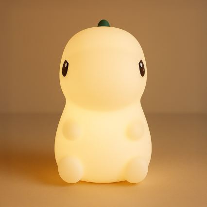 LED RGBW Dimmelhető újratölthető érintésvezérelt gyermek éjjeli lámpa DINO LED/1W/5V 1200 mAh