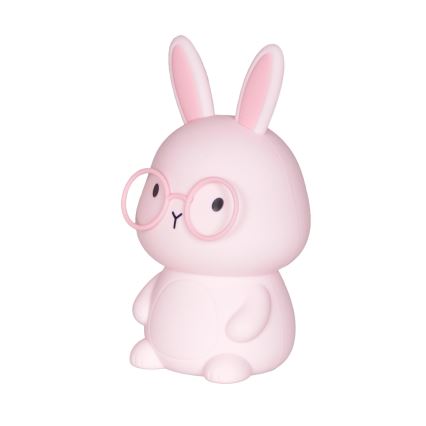 LED RGBW Dimmelhető gyerek érintőlámpa FLORKA LED/1W/5V USB 1200 mAh nyuszi rózsaszín