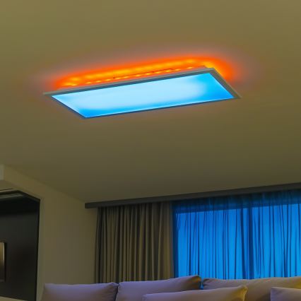LED RGBW fényerőszabályozható felületre szerelhető panel LED/22W/230V 2700-6500K 29,5x59,5 cm + távirányító