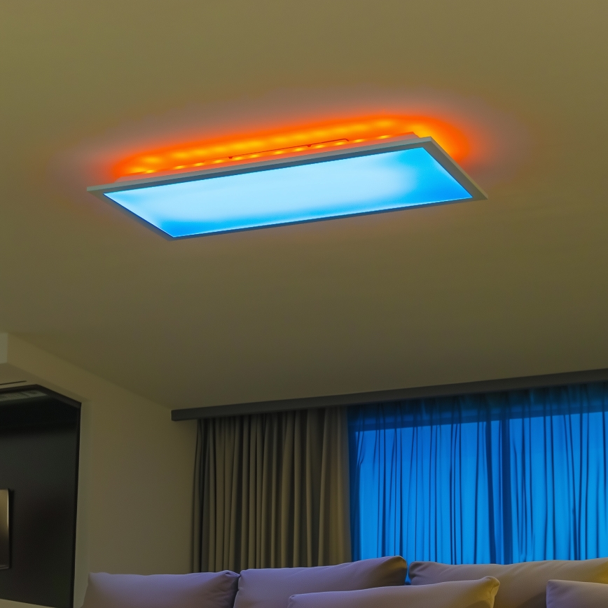 LED RGBW fényerőszabályozható felületre szerelhető panel LED/22W/230V 2700-6500K 29,5x59,5 cm + távirányító