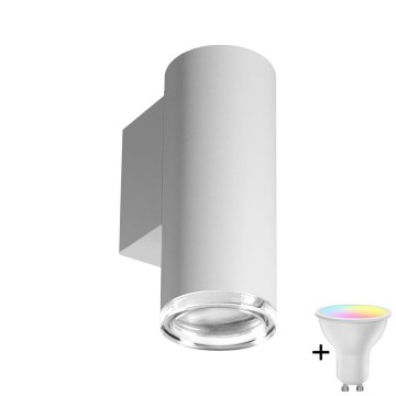 LED RGBW fényerőszabályozható fürdőszobai fali lámpa TURYN 1xGU10/6,5W/230V 2700-6500K Wi-Fi IP44 fehér