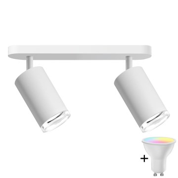 LED RGBW fényerőszabályozható fürdőszobai spotlámpa TURYN 2xGU10/6,5W/230V 2700-6500K Wi-Fi IP44 fehér