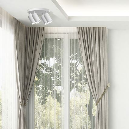 LED RGBW dimmelhető fürdőszobai spotlámpa TURYN 4xGU10/4,8W/230V 3000K IP44 fehér + távirányító