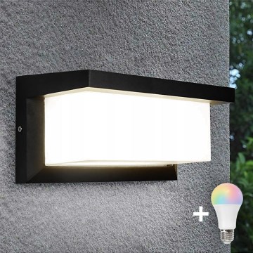 LED RGBW fényerőszabályozható kültéri fali lámpatest NEELY 1xE27/9W/230V 2700-6500K IP54 Wi-Fi fekete