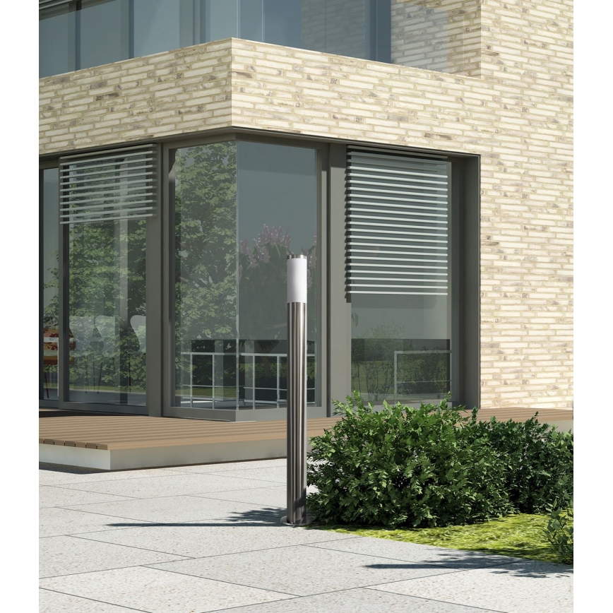 LED RGBW fényerőszabályozható kültéri lámpa LIVIA 1xE27/6,5W/230V 2700–6500K Wi-Fi 100 cm IP44 ezüst