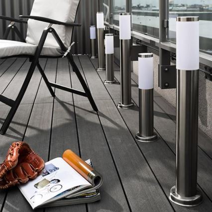 LED RGBW fényerőszabályozható kültéri lámpa LIVIA 1xE27/6,5W/230V 2700–6500K Wi-Fi 100 cm IP44 ezüst