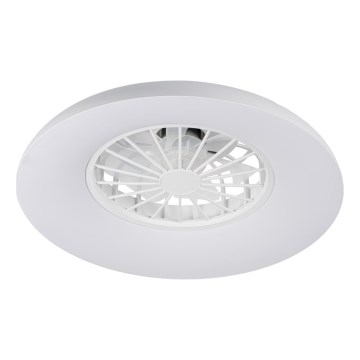 LED RGBW fényerőszabályozható mennyezeti lámpatest ventilátorral PLAVE PAN LED/24W/230V 3000-6500K átm. 48,5 cm fehér + távirányító