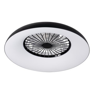 LED RGBW fényerőszabályozható mennyezeti lámpatest ventilátorral PLAVE PAN LED/48W/230V 3000–6500K átm. 60 cm fekete + távirányító