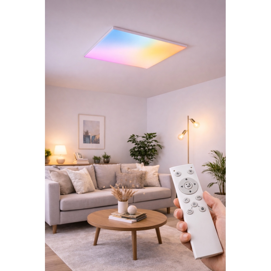 LED RGBW fényerőszabályozható felületre szerelhető panel LED/24W/230V 2700-6500K fehér + távirányító