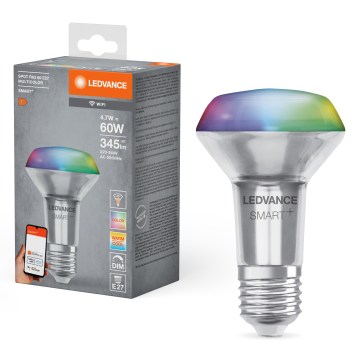 LED RGBW fényerőszabályozható reflektoros izzó SMART+ R63 E27/4,7W/230V 2700-6500K Wi-Fi - Ledvance