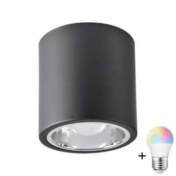 LED RGBW fényerőszabályozható spotlámpa JUPITER 1xE27/6,5W/230V 2700-6500K Wi-Fi Ø 13 cm fekete