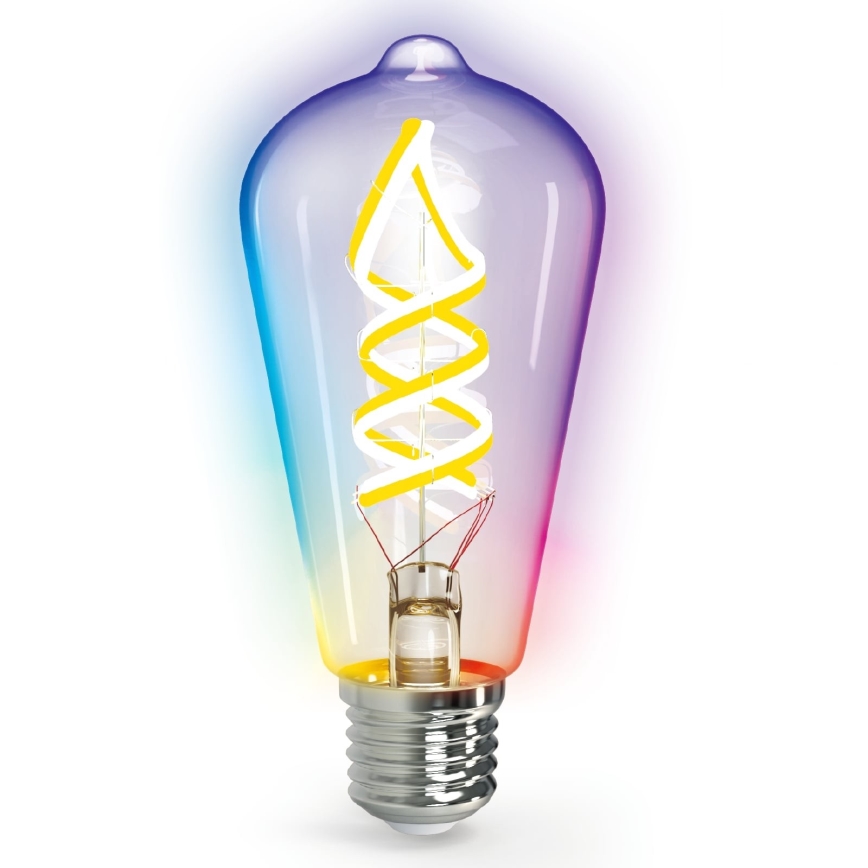 LED RGBW Dimmerelhető filament izzó MESH Smart ST64 E27/4,9W/230V 2700K - Aigostar