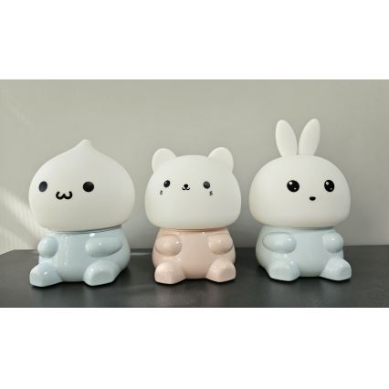 LED RGBW Gyermek érintős lámpa LED/1W/5V USB 1200 mAh macska